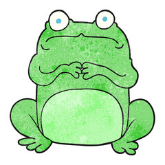 textured cartoon nervous frog