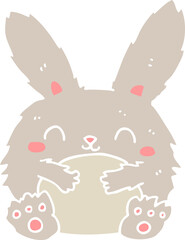 cute flat color style cartoon rabbit