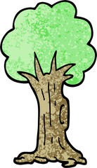 grunge textured illustration cartoon tree