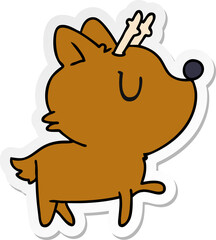 sticker cartoon of  kawaii cute deer