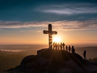 Beautiful Holy Sunset with Gathering