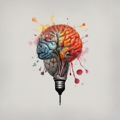 Brain Lightbulb Thinker IV
