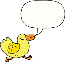 cartoon bird and speech bubble