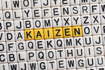 Kaizen - word concept on building blocks