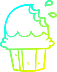 cold gradient line drawing chocolate cupcake