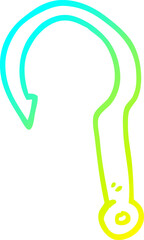 cold gradient line drawing cartoon fish hook