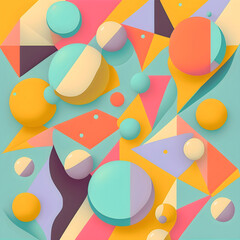 Abstract shapes in pastel colors