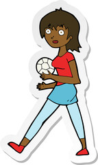 sticker of a cartoon soccer girl