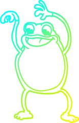 cold gradient line drawing cartoon frog