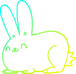 cold gradient line drawing cartoon rabbit