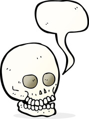 cartoon skull with speech bubble