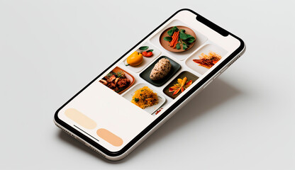 Close-up view of a Smartphone displaying on its screen the website of a Chinese food restaurant with delivery service. Generative AI