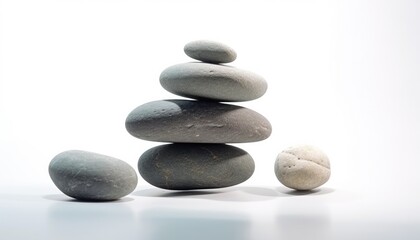 Fototapeta na wymiar stack of zen stones isolated on white background