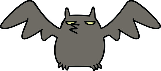 cartoon doodle of a night bat