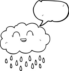 speech bubble cartoon rain cloud