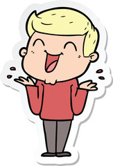 Fototapeta premium sticker of a cartoon man laughing