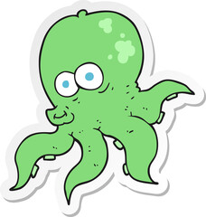 sticker of a cartoon octopus