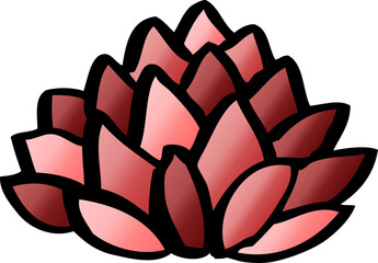 cartoon doodle flowering lotus