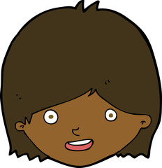 cartoon happy female face