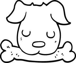 cartoon dog with bone