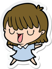 sticker of a cartoon woman