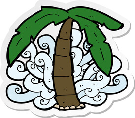 sticker of a cartoon palm tree symbol