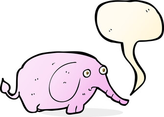 cartoon sad little elephant with speech bubble