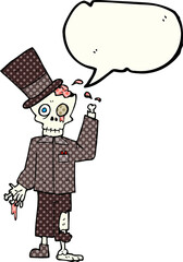 comic book speech bubble cartoon posh zombie