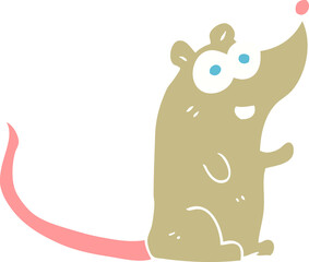 flat color illustration of a cartoon mouse