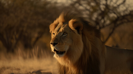 Fototapeta premium Lion, Generative AI, Illustration