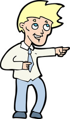 Obraz premium cartoon funny office man pointing