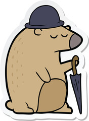 sticker of a cartoon business bear