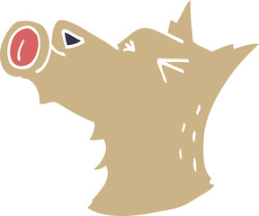cartoon doodle howling dog