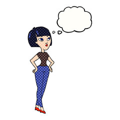 thought bubble cartoon woman