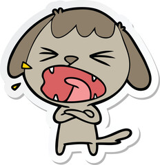 sticker of a cute cartoon dog