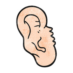 textured cartoon human ear