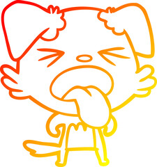 warm gradient line drawing cartoon disgusted dog