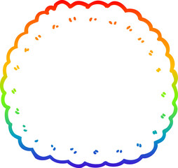rainbow gradient line drawing cartoon biscuit