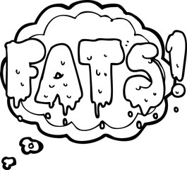 thought bubble cartoon fats word text