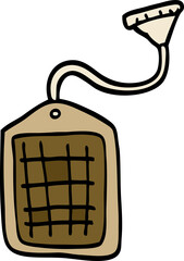 cartoon doodle drawstring tea bag