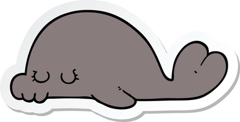 sticker of a cartoon seal