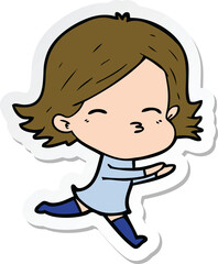 sticker of a cartoon woman