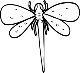 line drawing cartoon dragonfly