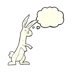 cartoon rabbit with thought bubble