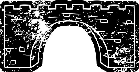 grunge icon drawing of a stone bridge
