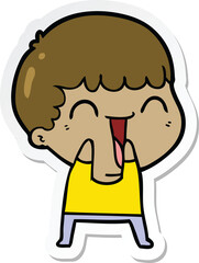 sticker of a cartoon happy man