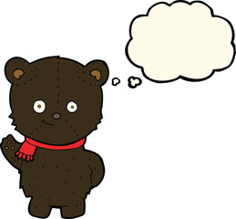 cute cartoon black bear with thought bubble