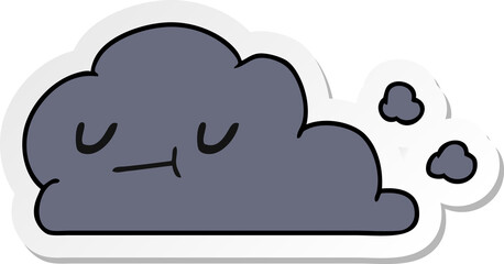sticker cartoon of kawaii happy cloud