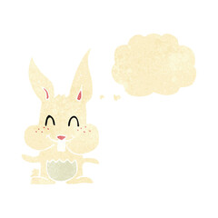 cartoon rabbit with thought bubble