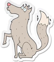 sticker of a cartoon wolf